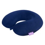 VIAGGI U Shape Round Memory Foam Soft Travel Neck Pillow for Neck Pain Relief Cervical Orthopedic Use Comfortable Neck Rest - Navy Blue